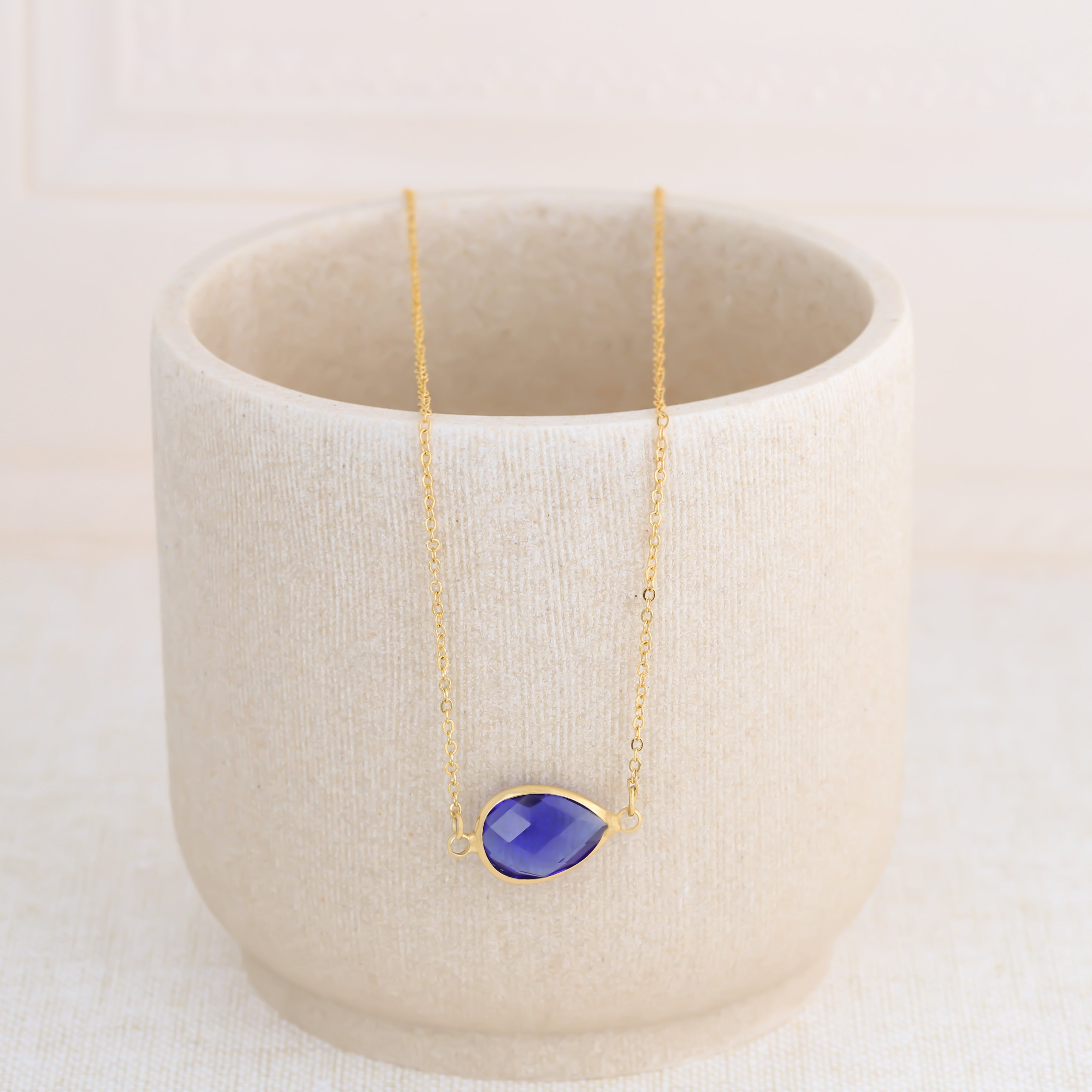 Chunky Birthstone Pendant Necklace