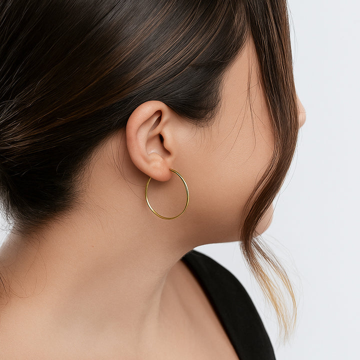 Large Silver Hoop Earrings – Minimalist Statement Hoops for Everyday & Gifting- S150