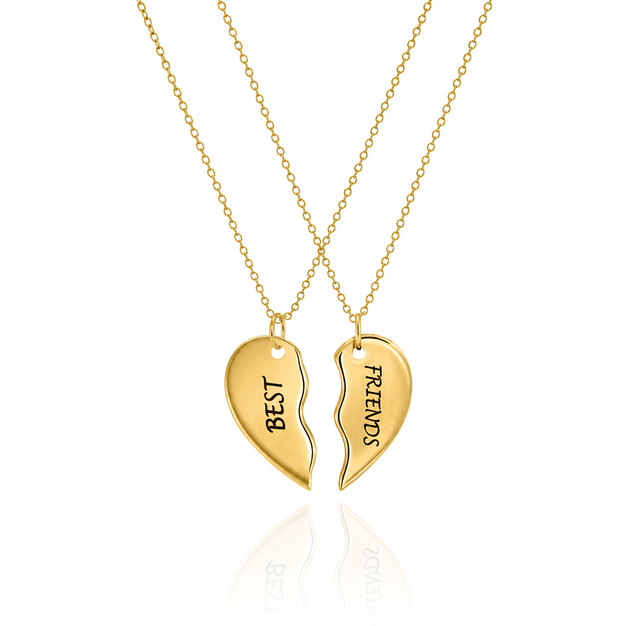 Split Heart Necklace Set – Personalized Couple or Best Friend Jewelry