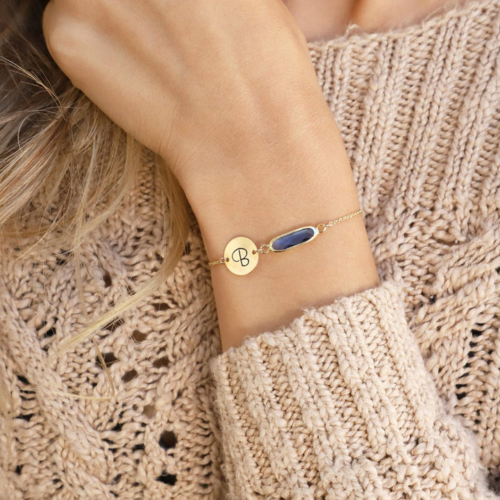Birthstone Initial Bracelet