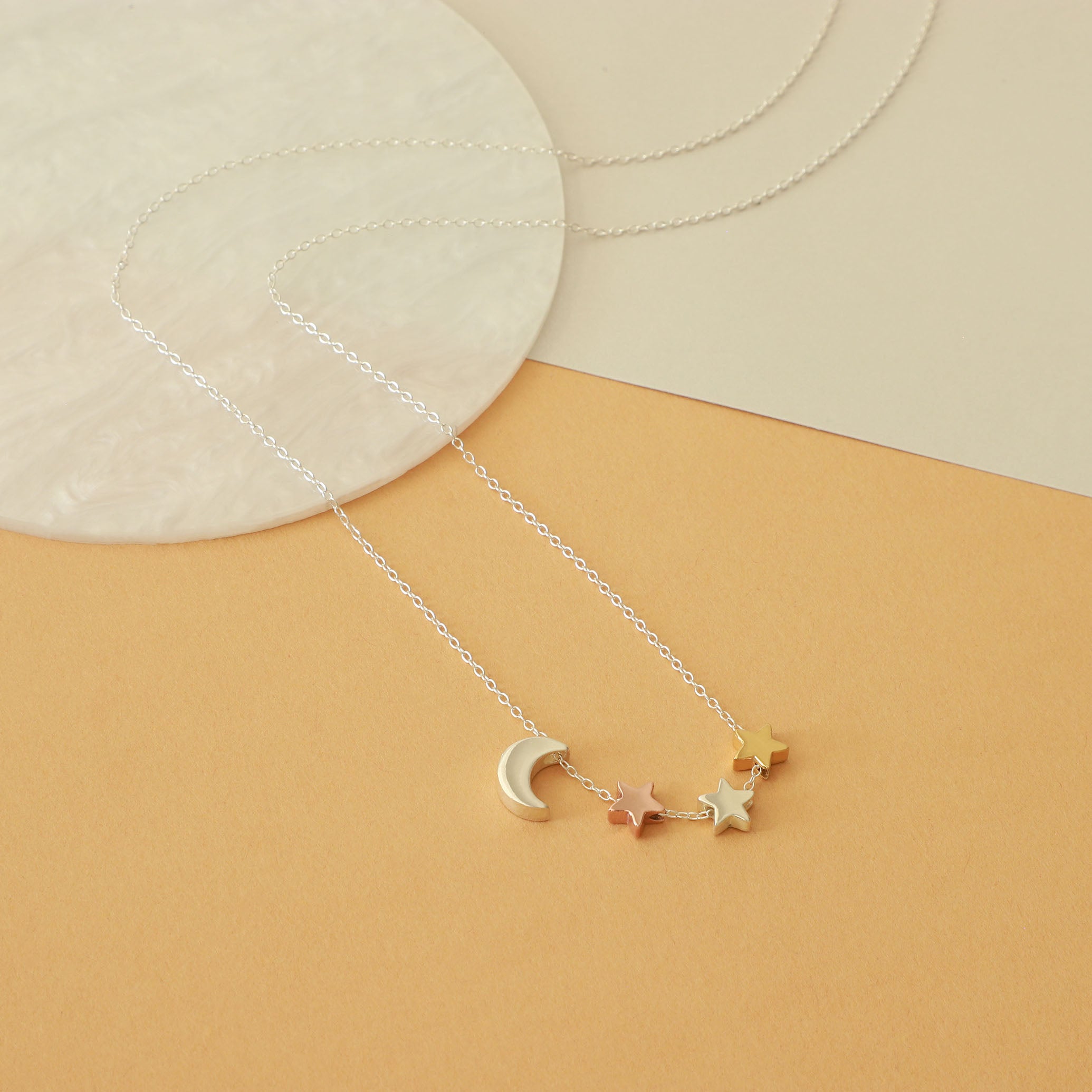 Crescent Moon & Star Necklace – Sterling Silver Gift for Her, Minimalist Celestial Jewelry