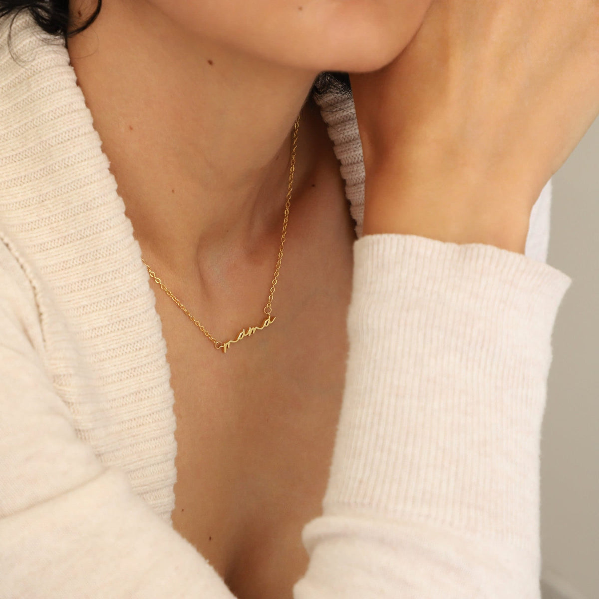 Mama Necklace – Minimalist Script Necklace for Moms