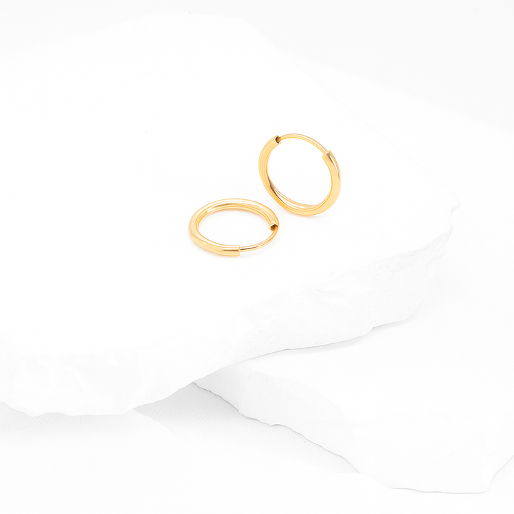 12mm Gold Huggie Hoop Earrings – Minimalist Everyday Jewelry | Gift for Her- S162
