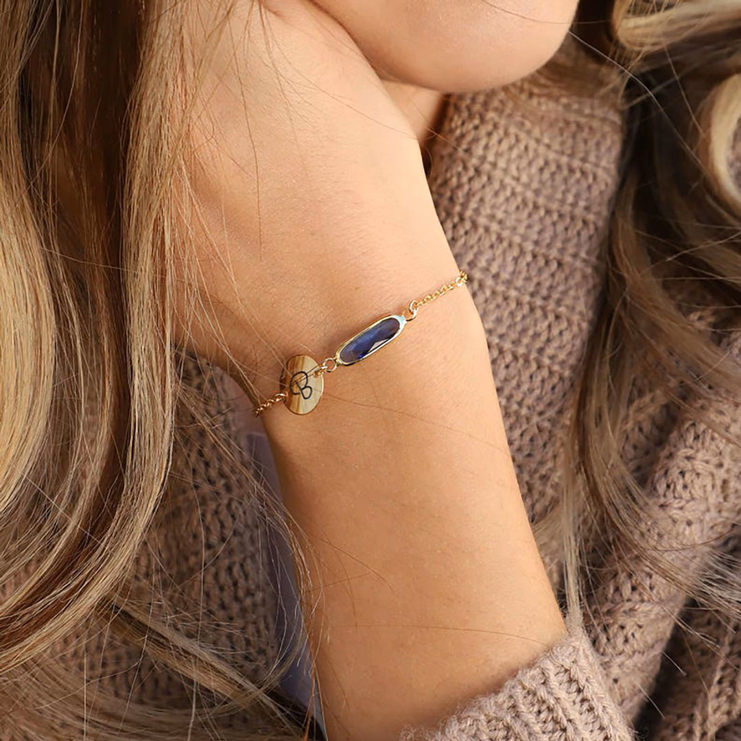 Birthstone Initial Bracelet