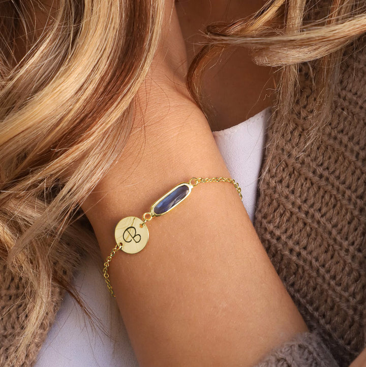 Birthstone Initial Bracelet