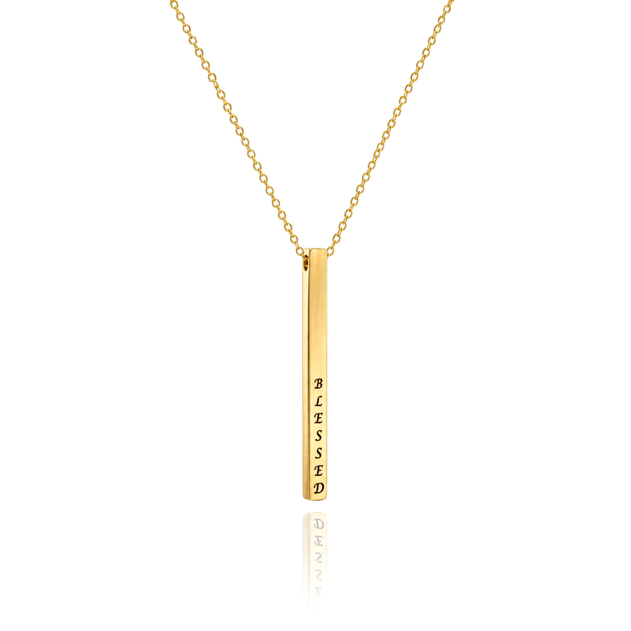 4-Sided Bar Necklace-Vertical Bar Necklace