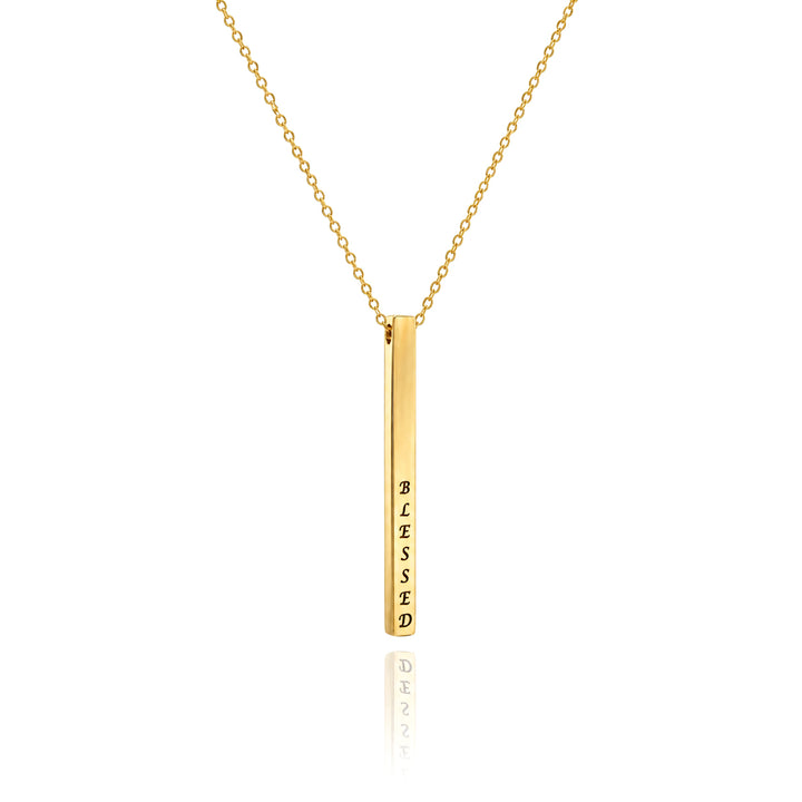 4-Sided Bar Necklace-Vertical Bar Necklace