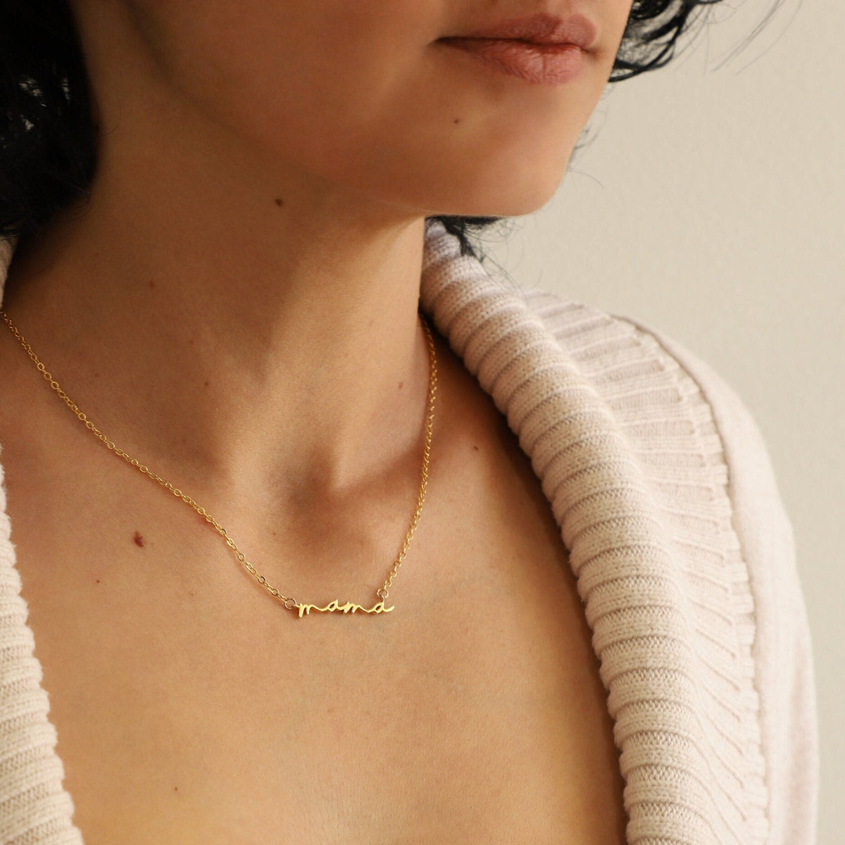Mama Necklace – Minimalist Script Necklace for Moms