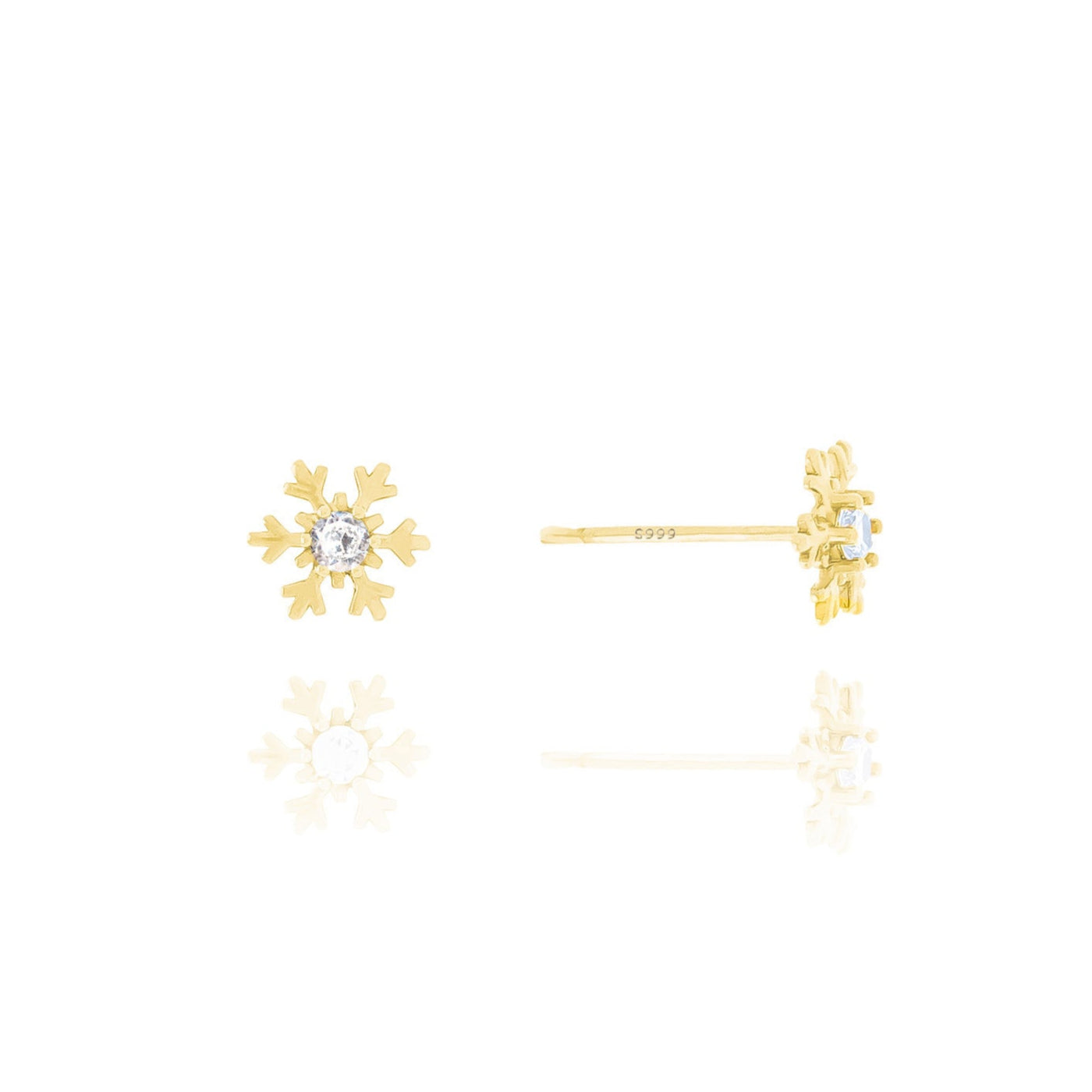 Sterling Silver Snowflake Stud Earrings- S084