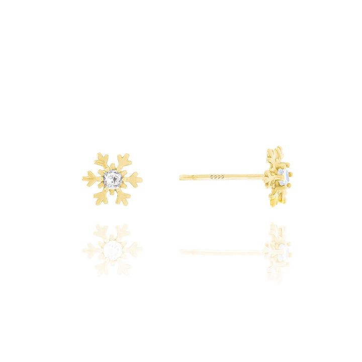 Sterling Silver Snowflake Stud Earrings- S084