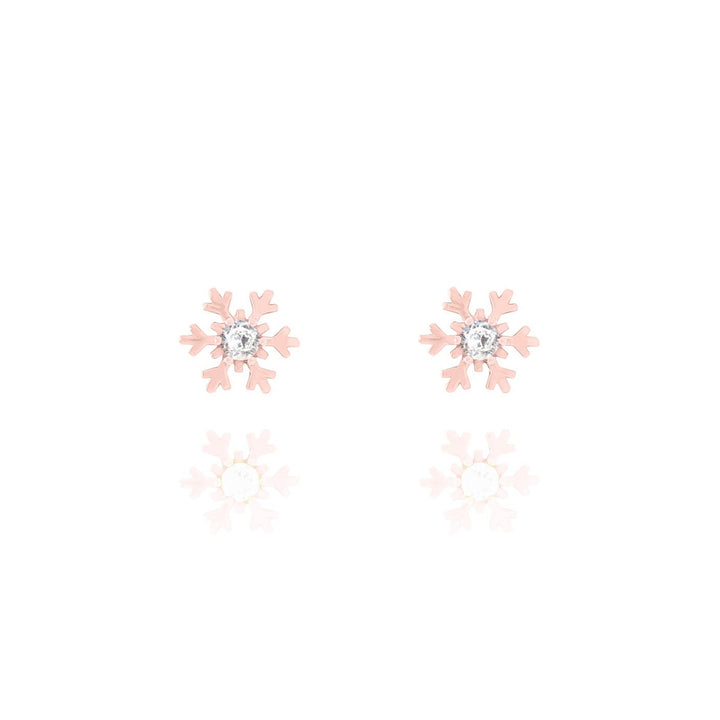 Sterling Silver Snowflake Stud Earrings- S084