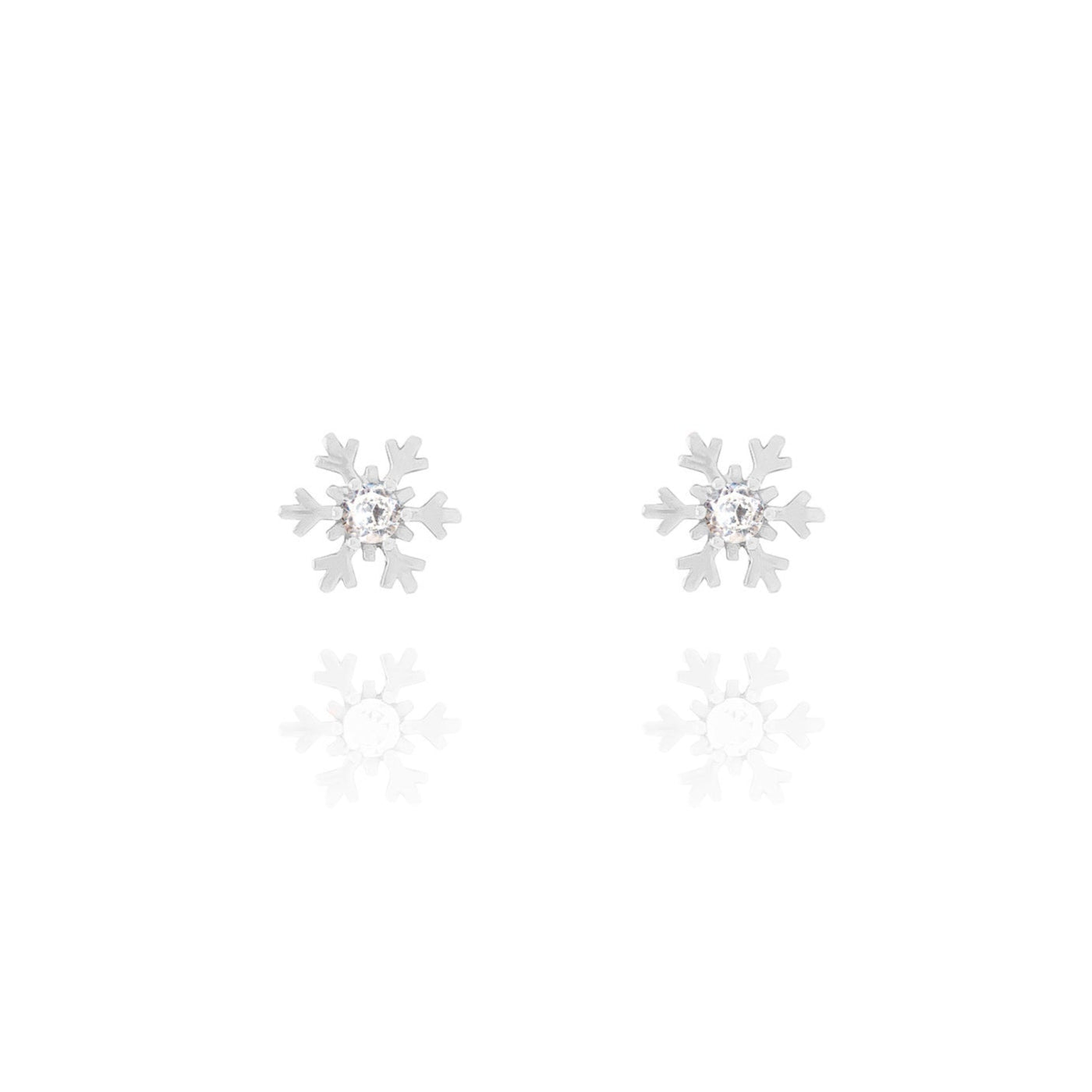 Sterling Silver Snowflake Stud Earrings- S084