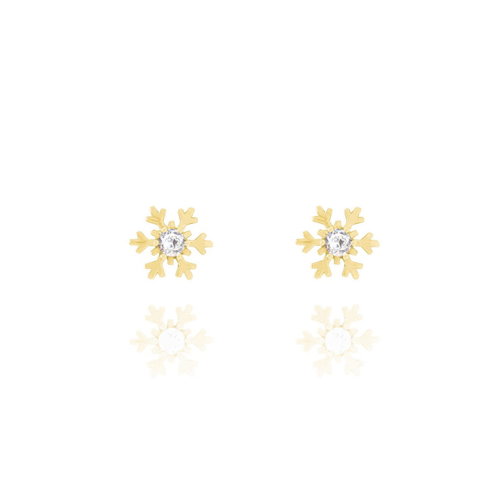 Sterling Silver Snowflake Stud Earrings- S084