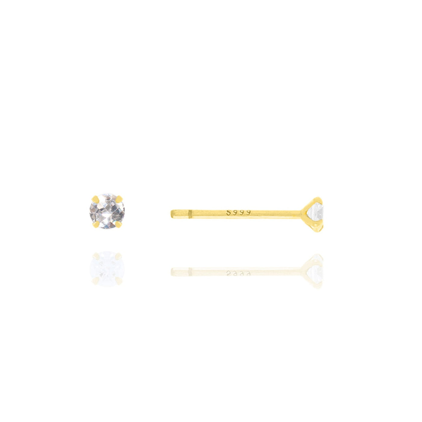 Tiny CZ Diamond Stud Earrings- S139
