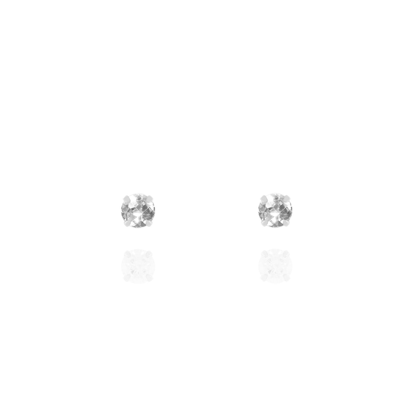 Tiny CZ Diamond Stud Earrings- S139