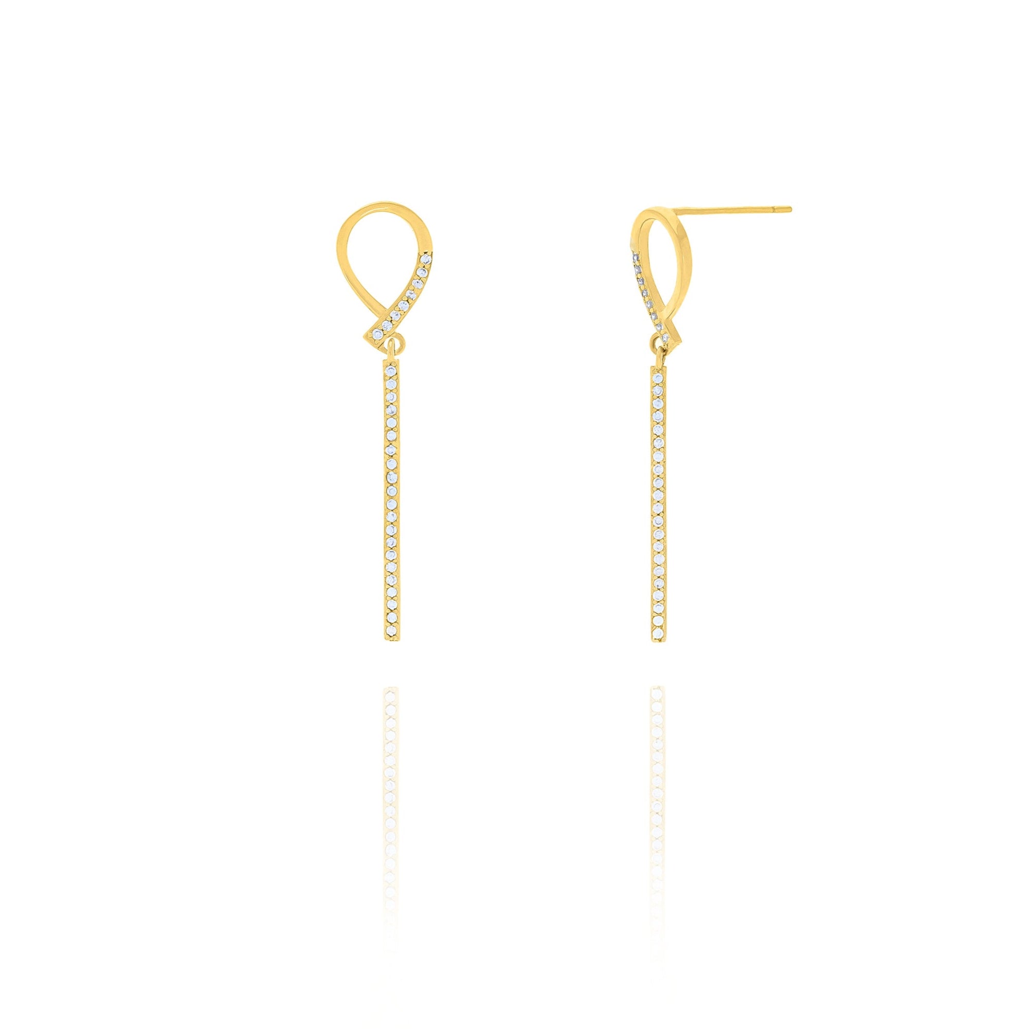 Dainty Diamond Drop Earrings- S029