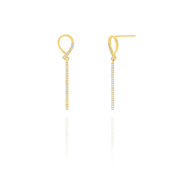 Dainty Diamond Drop Earrings- S029
