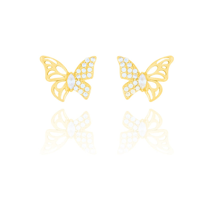 CZ Fashionable  Butterfly Earrings- S038