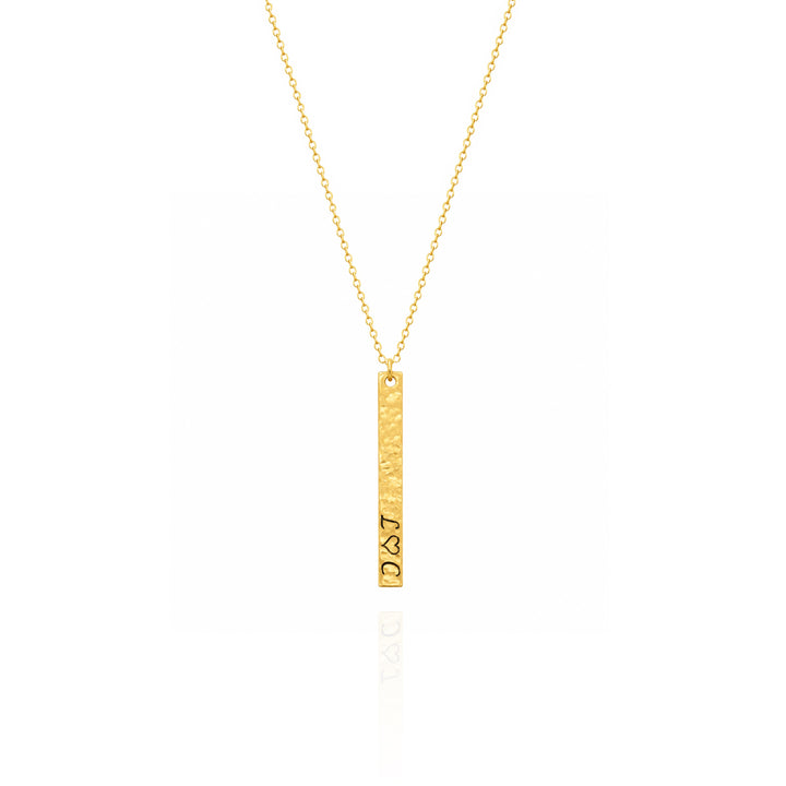 Personalized Hammered Bar Necklace