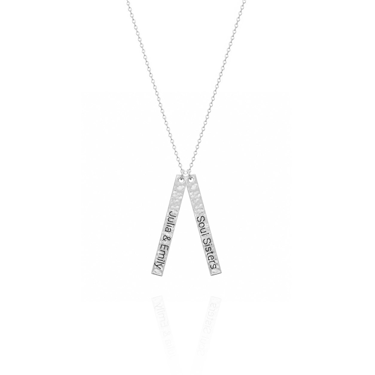 Personalized Hammered Bar Necklace