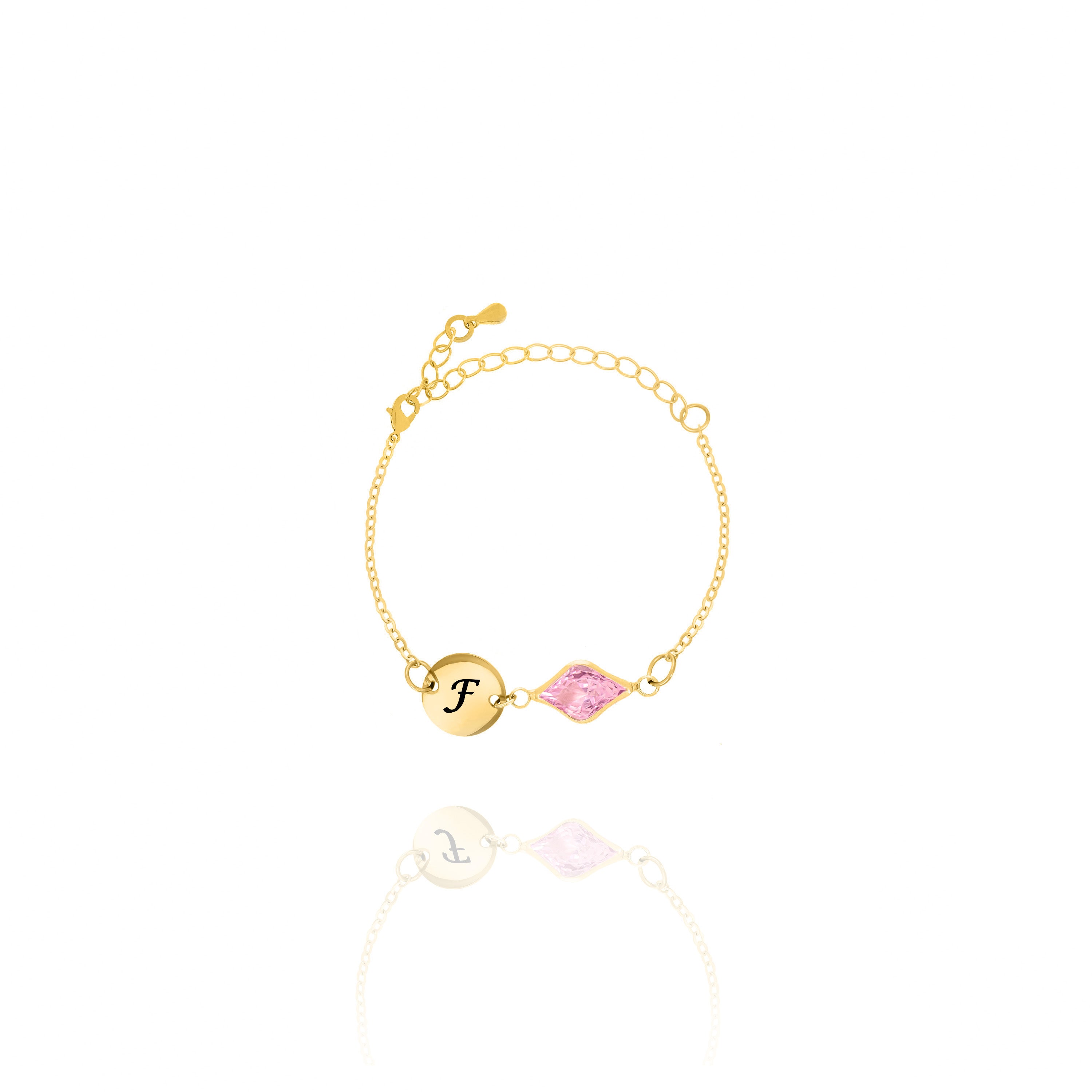 Custom Birthstone Disc Bracelet – Personalized Jewelry for Her
