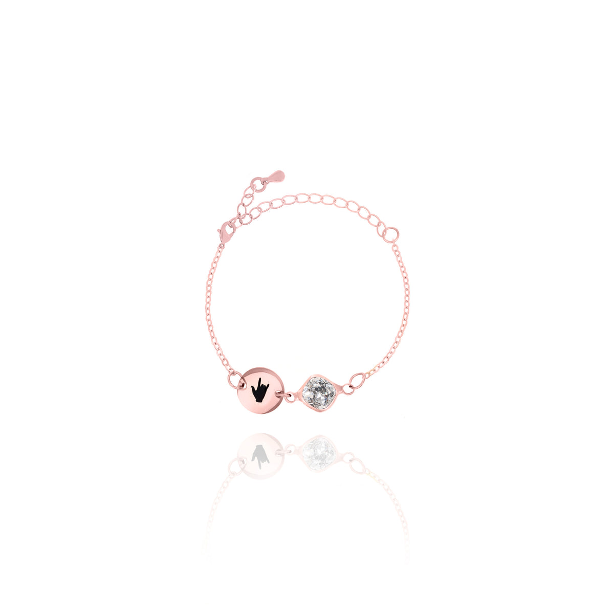 Personalized Birthstone Initial Bracelet – Dainty Disc Charm