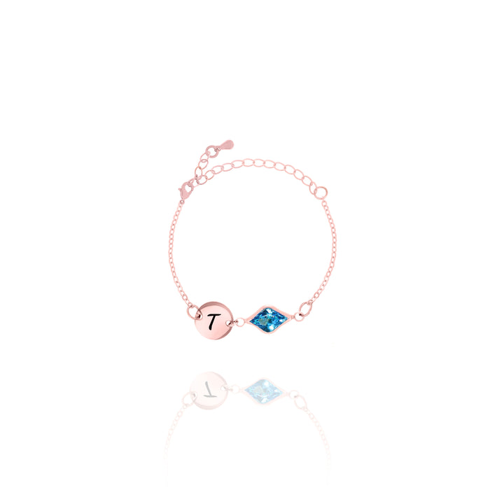 Custom Birthstone Disc Bracelet – Personalized Jewelry for Her
