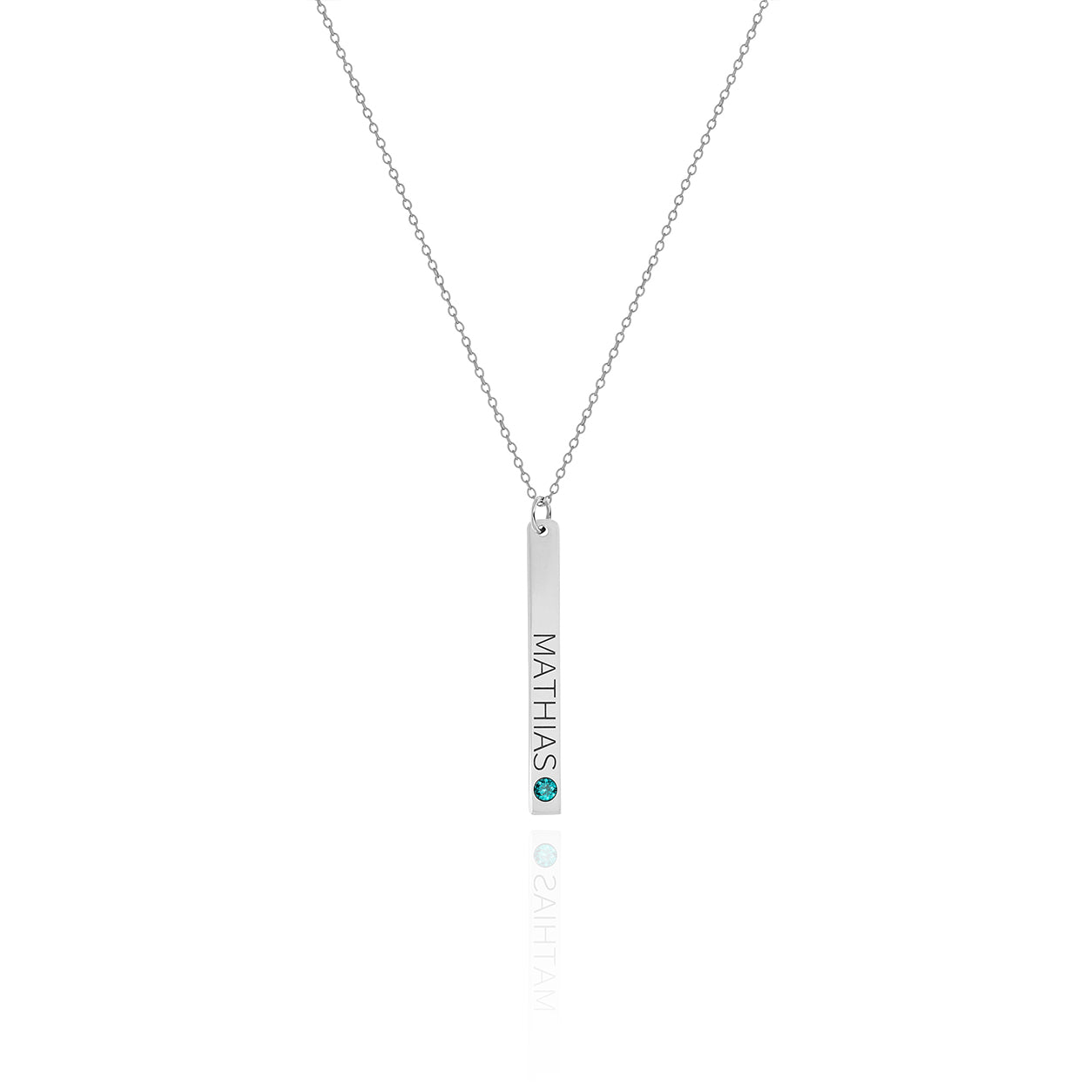 Birthstone Bar Necklace – Personalized Family Engraved Jewelry Gift