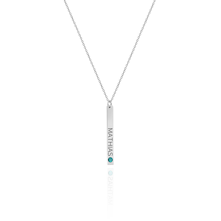 Birthstone Bar Necklace – Personalized Family Engraved Jewelry Gift