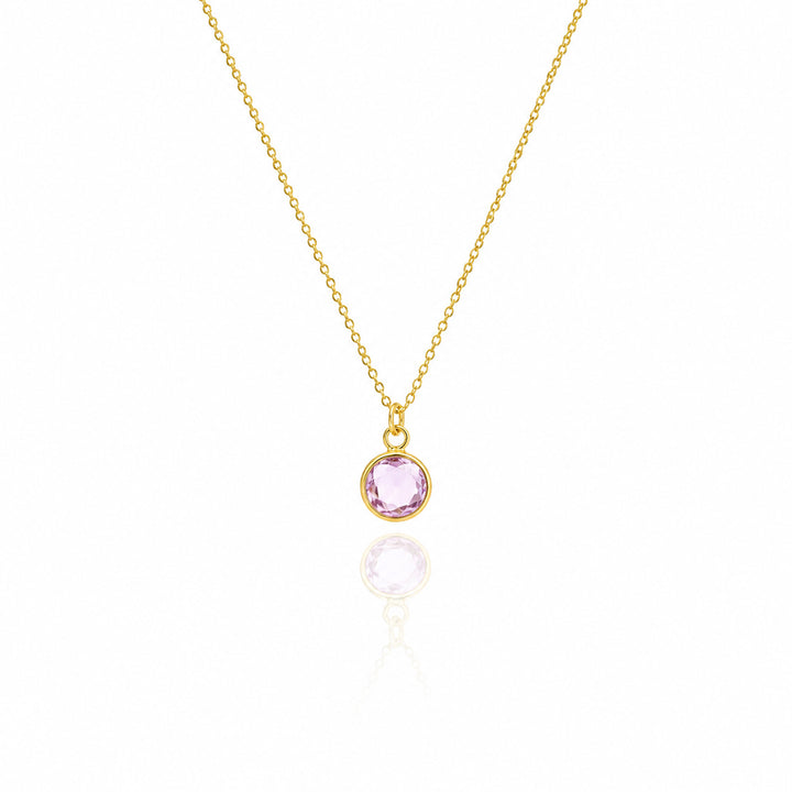 Personalized Round Birthstone Necklace