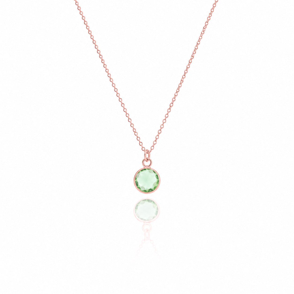 Personalized Round Birthstone Necklace