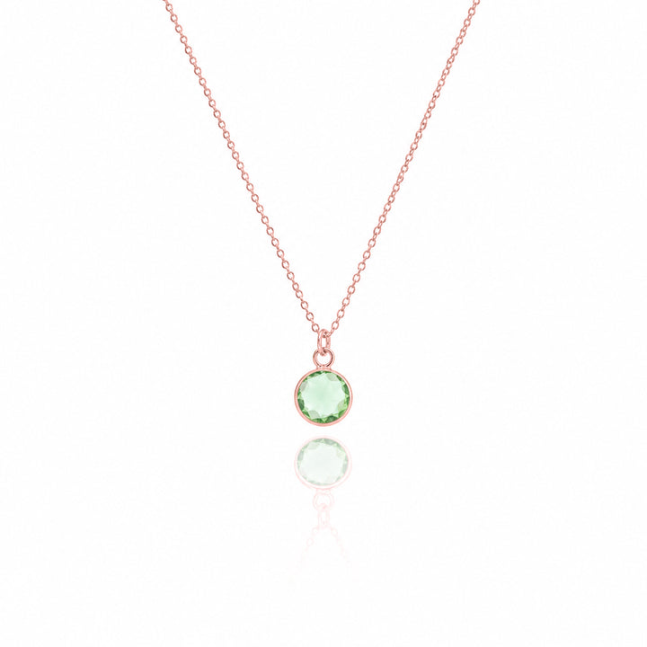 Personalized Round Birthstone Necklace