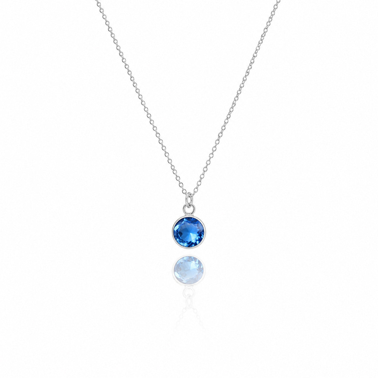 Personalized Round Birthstone Necklace