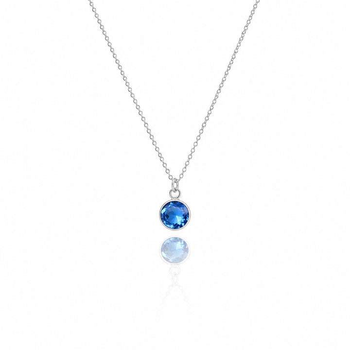 Personalized Round Birthstone Necklace