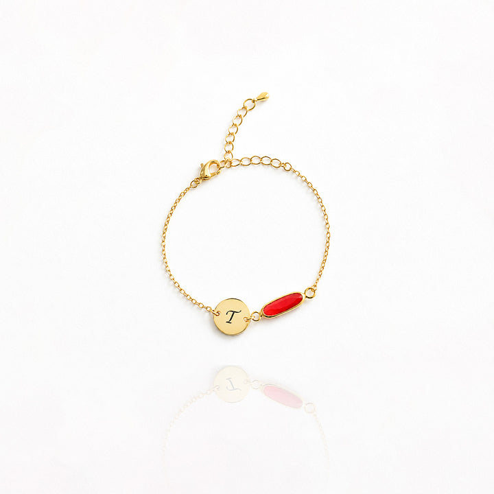 Birthstone Initial Bracelet