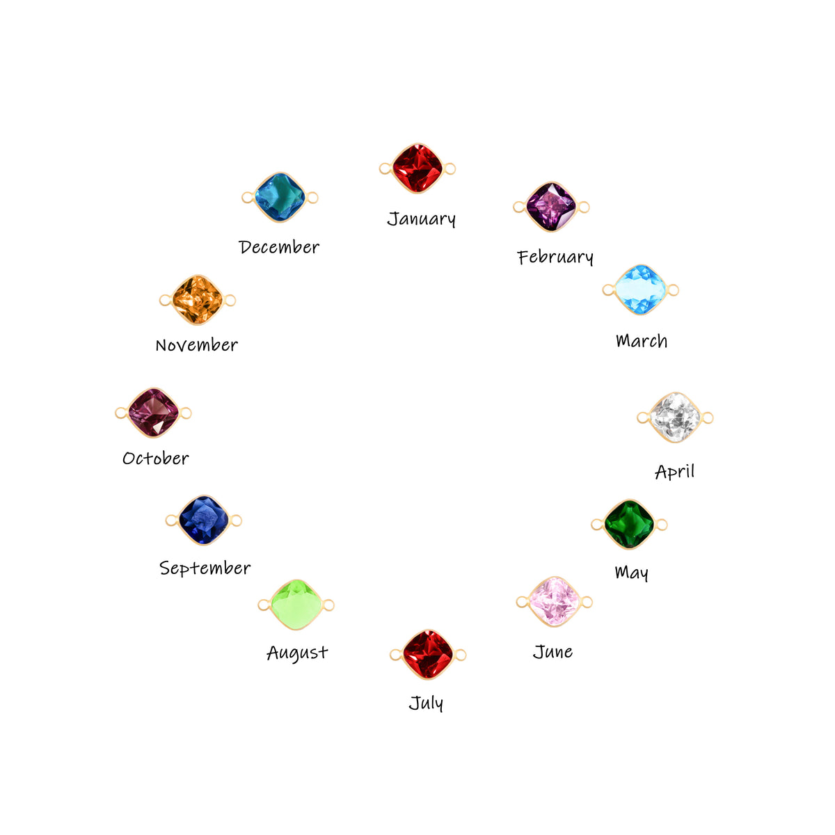 Birthstone & Initial Bracelet – Dainty Personalized Jewelry