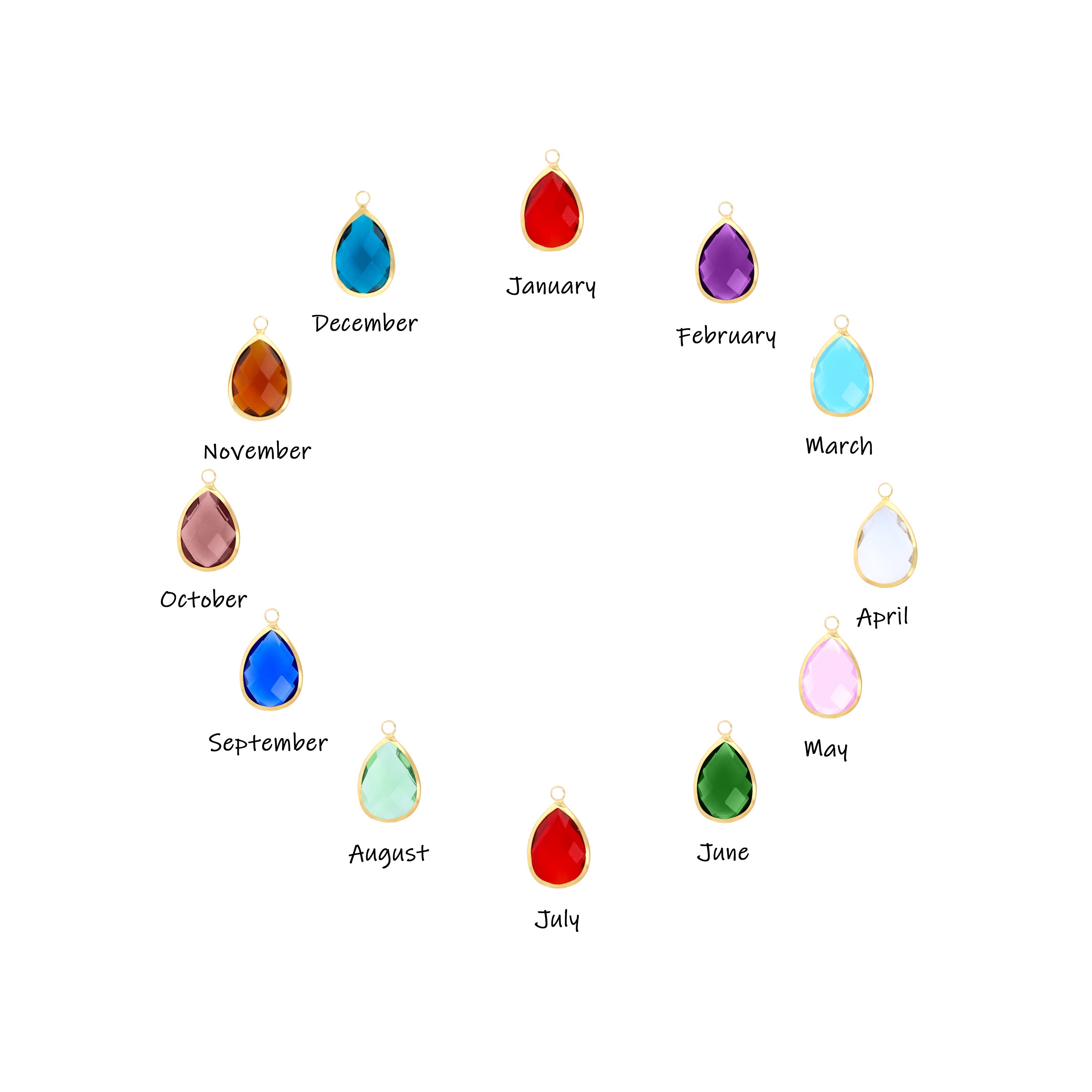Dainty Birthstone Drop Necklace