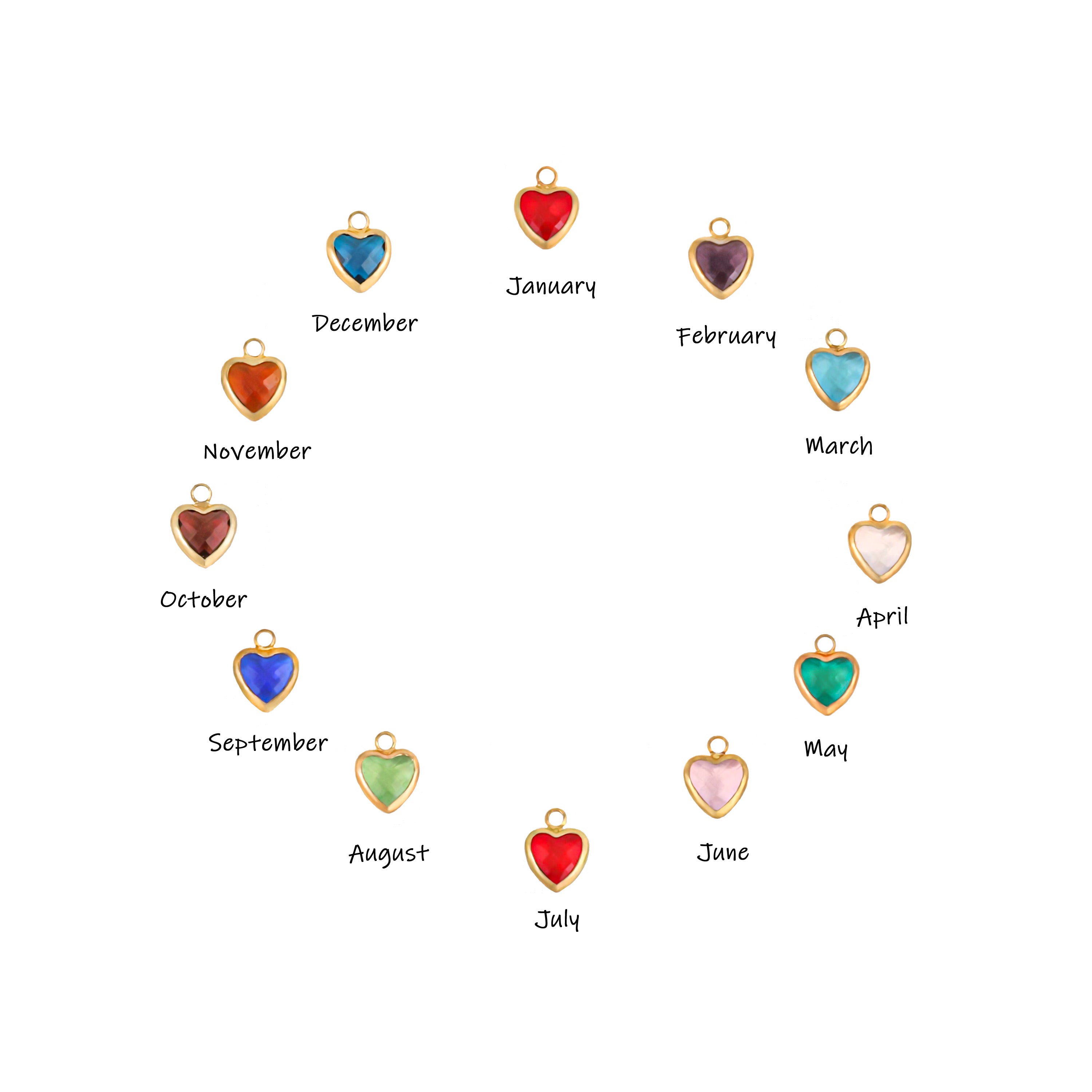 Personalized Heart Birthstone Necklace
