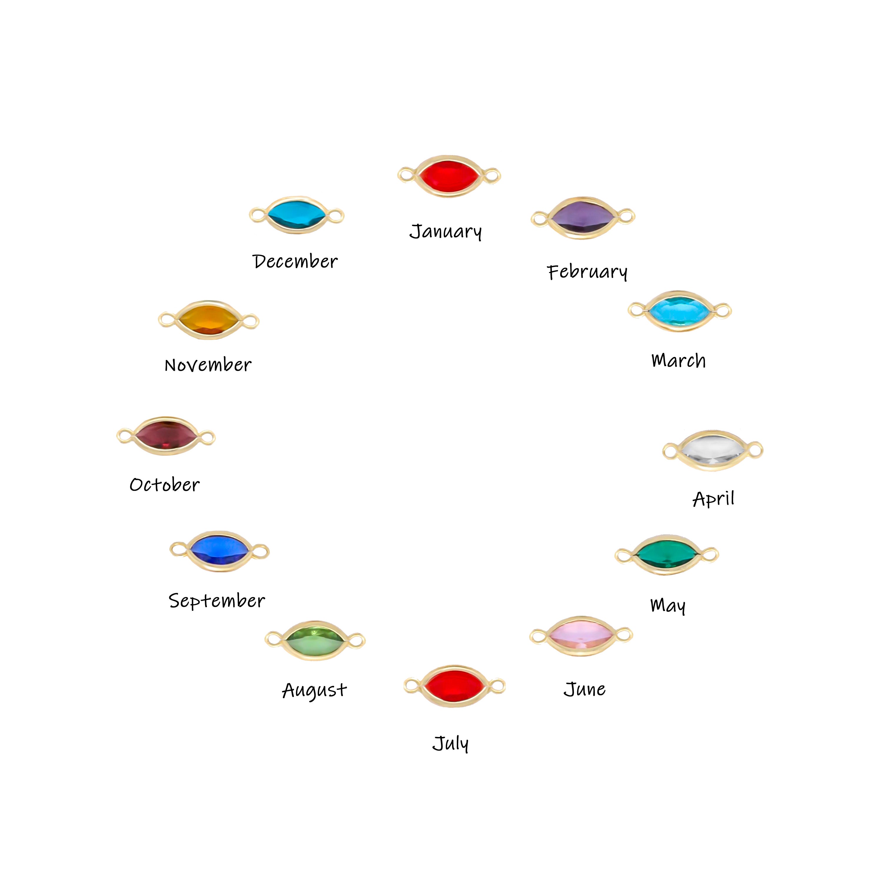 Personalized Birthstone Bracelet – Custom Initial Charm Gift for Her