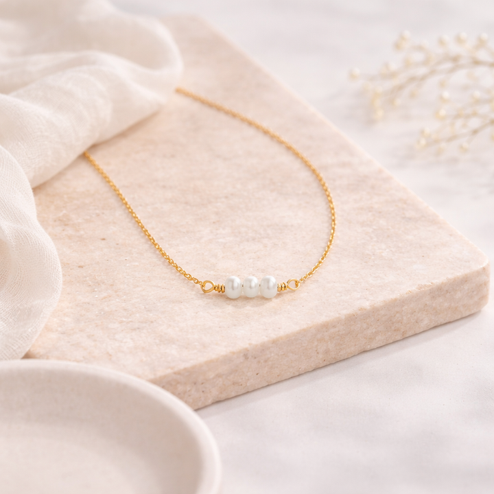 Multi Pearl Freshwater Necklace in Sterling Silver