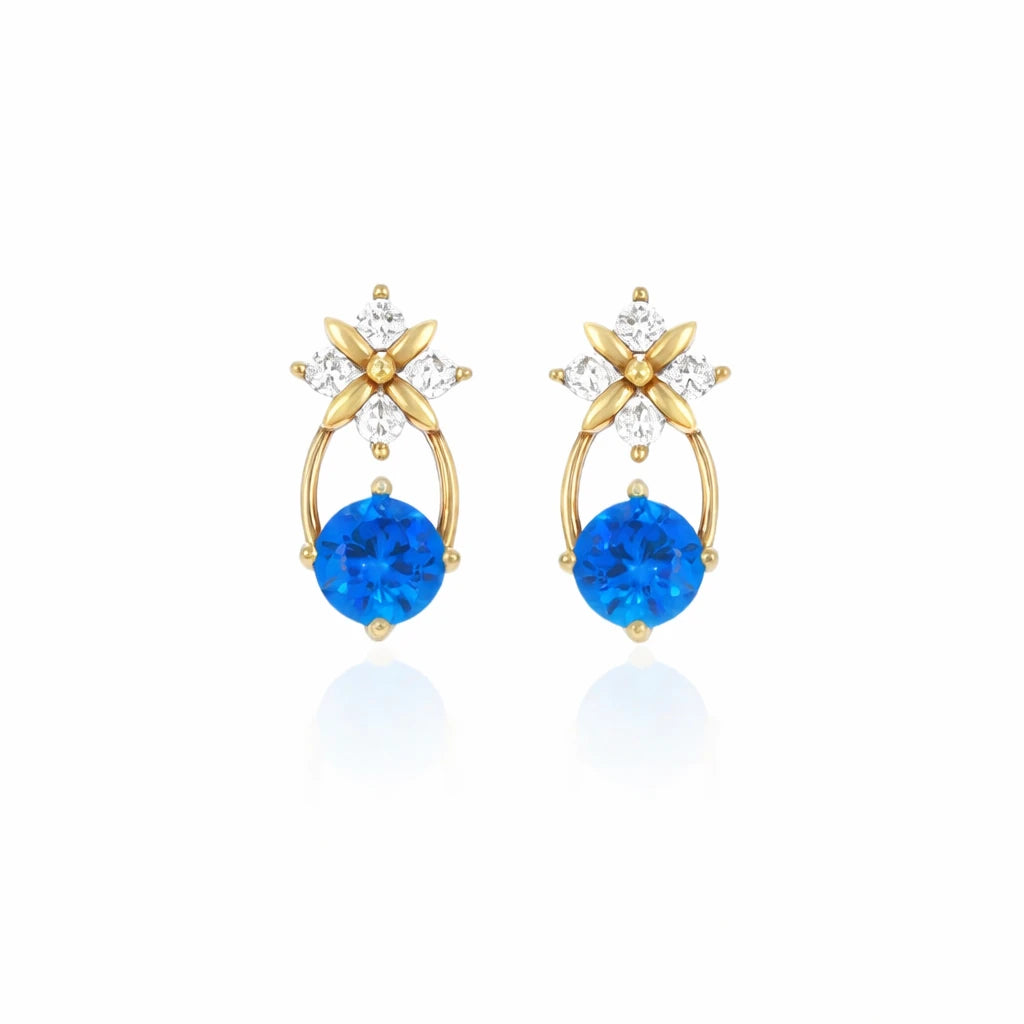 Sterling Silver Starburst Birthstone Dangle Earrings