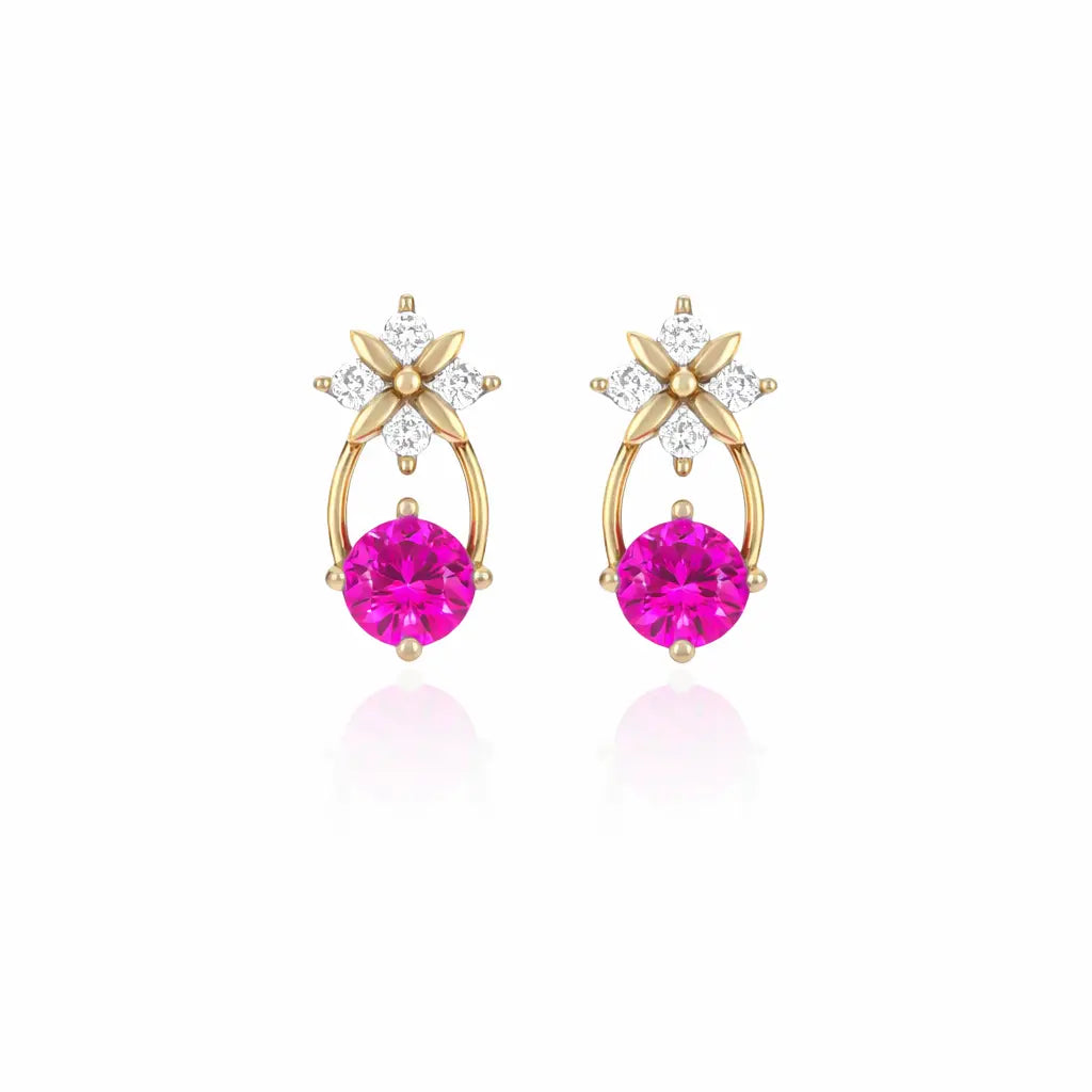 Sterling Silver Starburst Birthstone Dangle Earrings