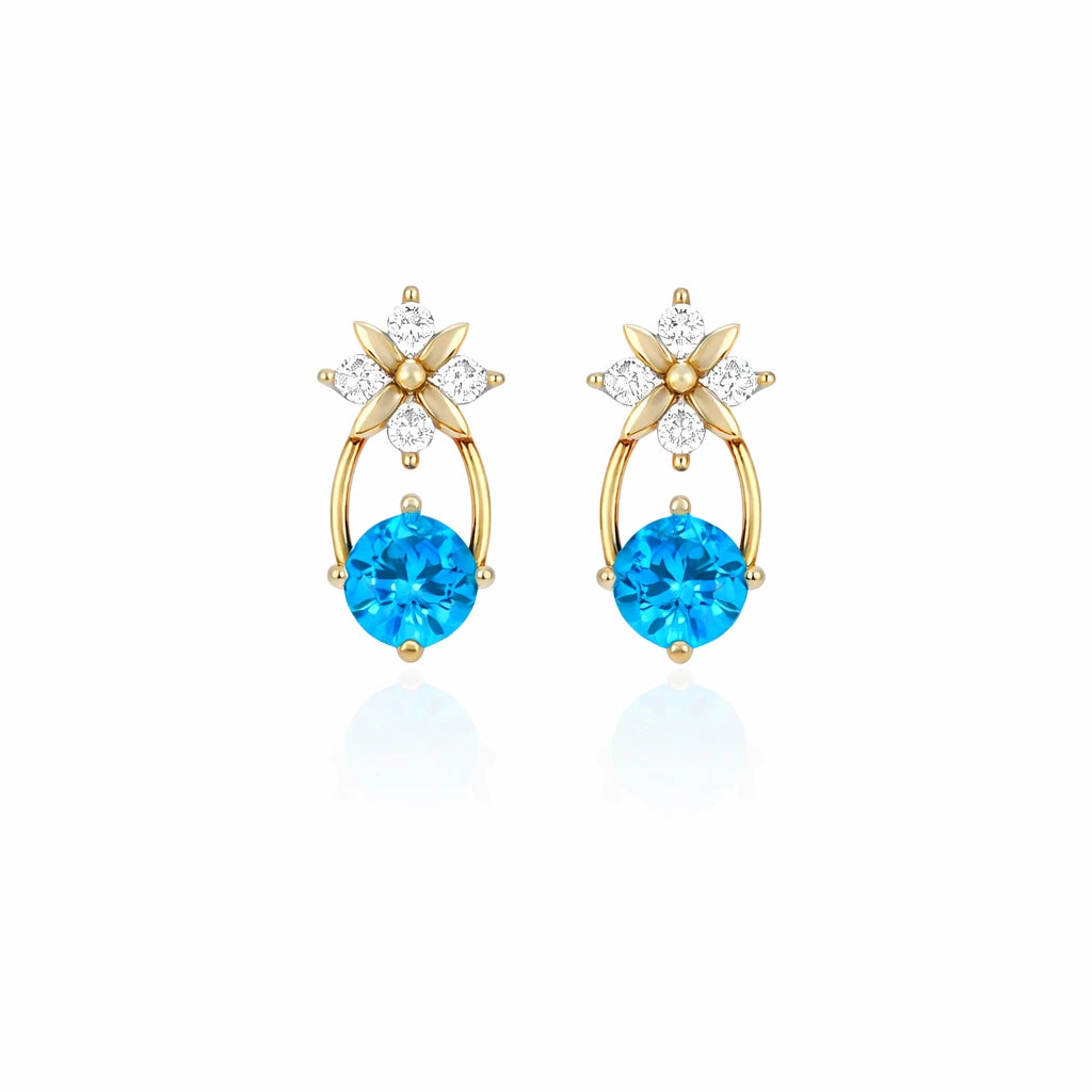 Sterling Silver Starburst Birthstone Dangle Earrings