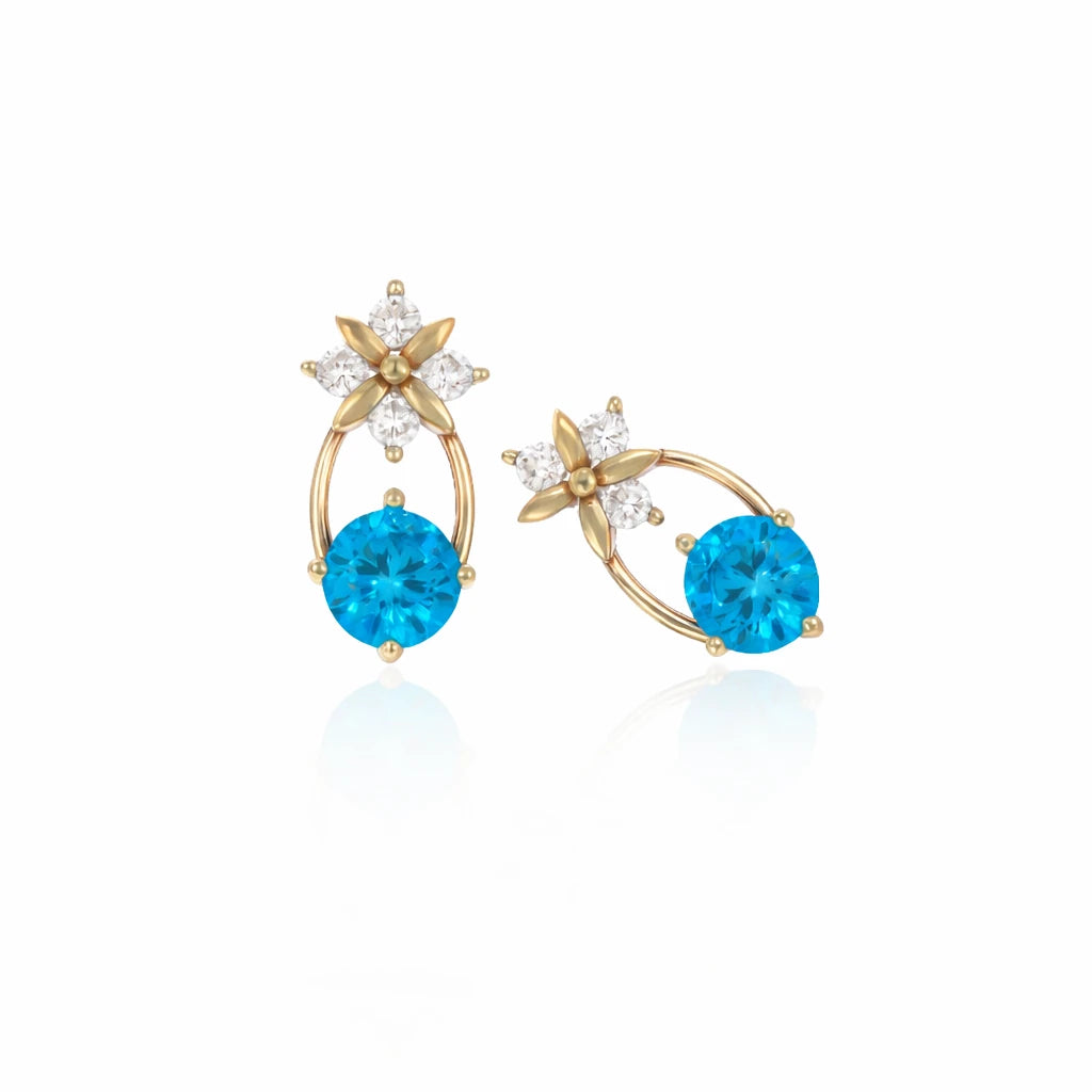 Sterling Silver Starburst Birthstone Dangle Earrings