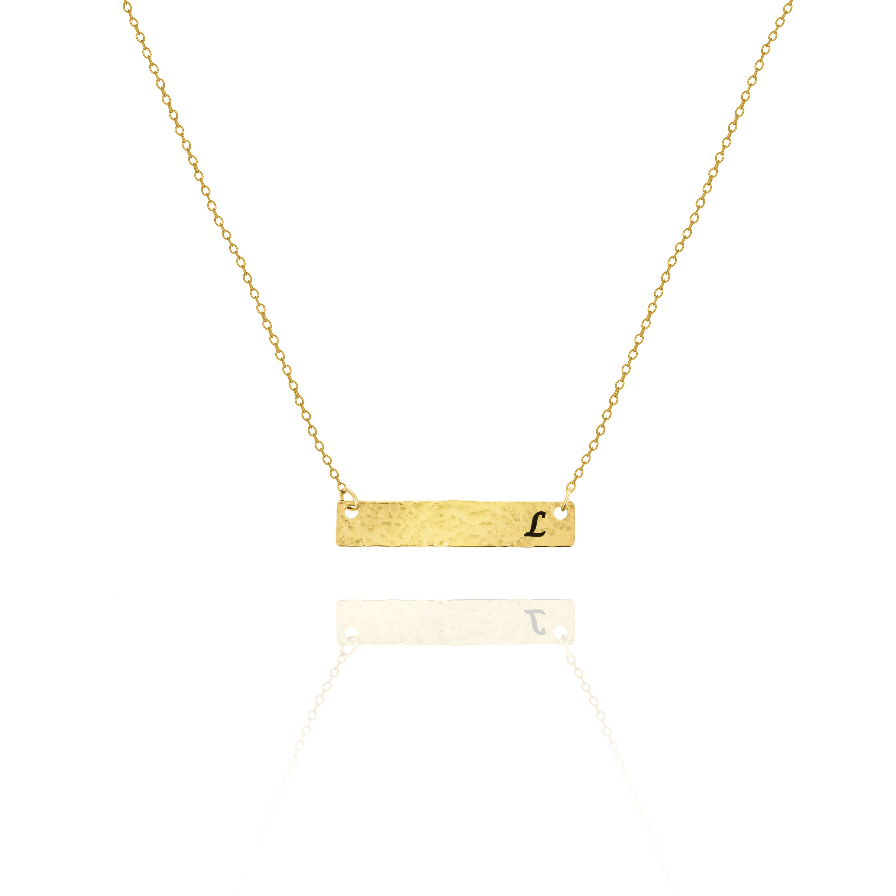 Sterling Silver Custom Hammered Bar Necklace