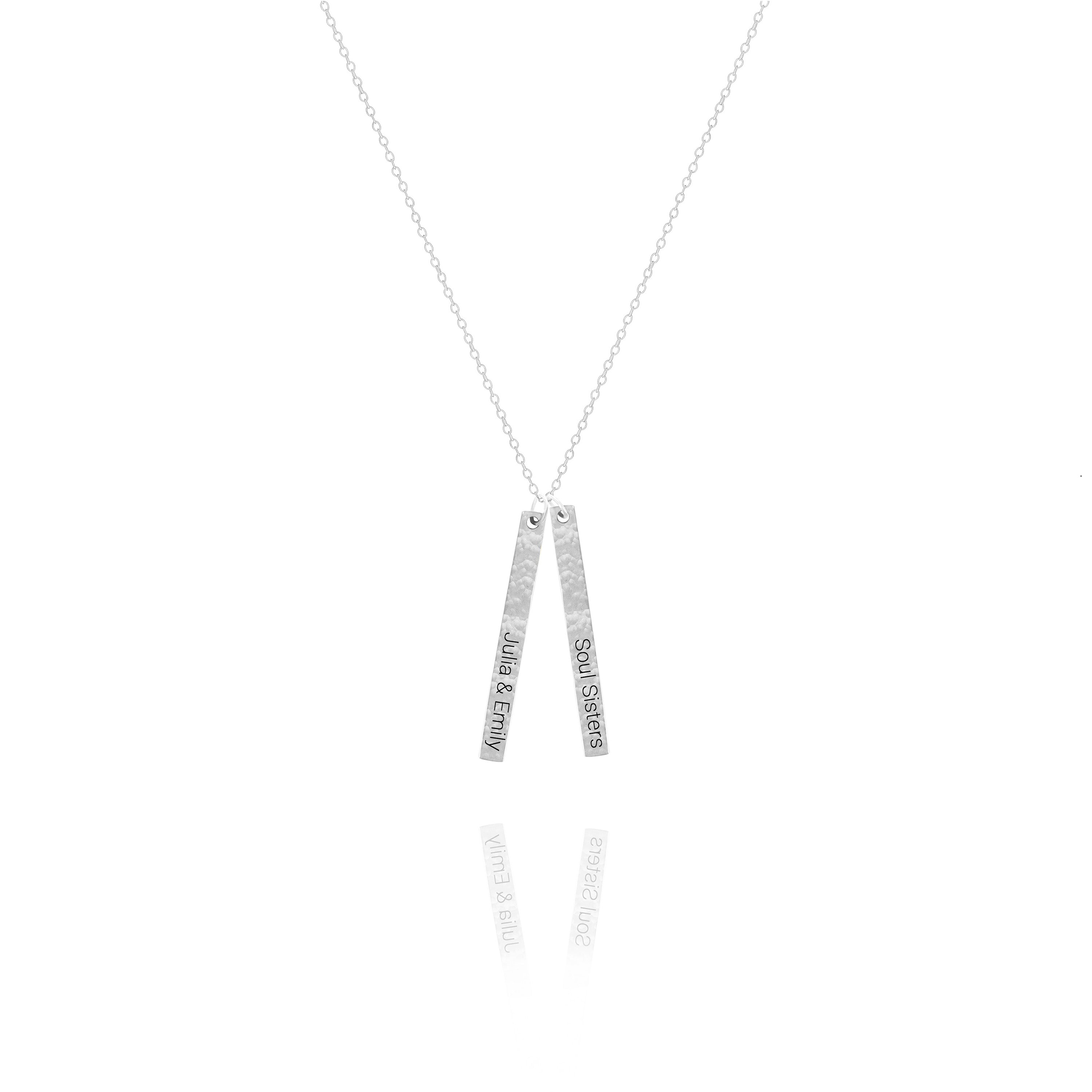Personalized Hammered Bar Necklace