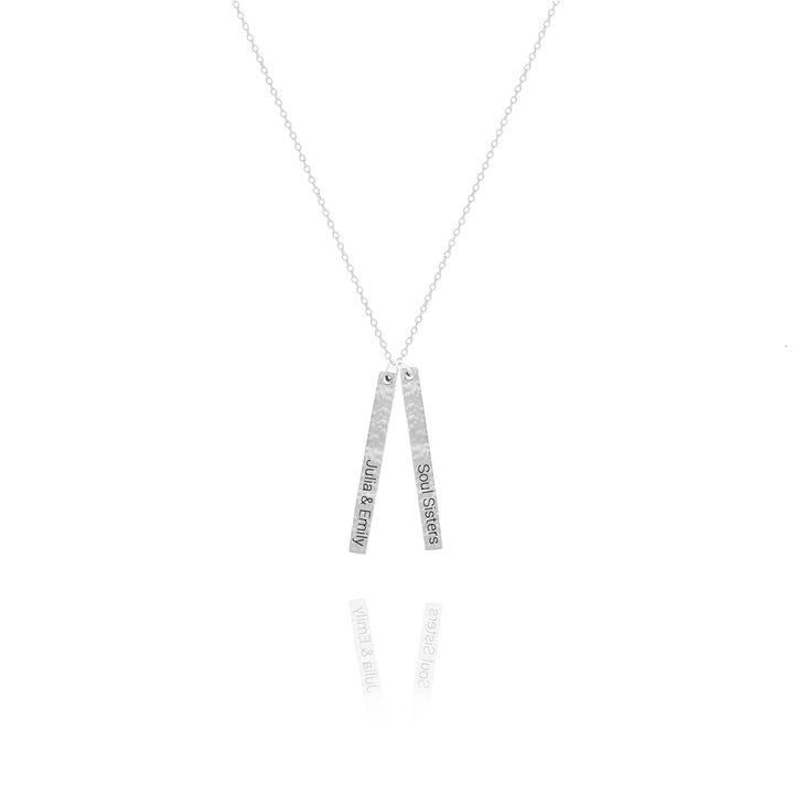 Personalized Hammered Bar Necklace