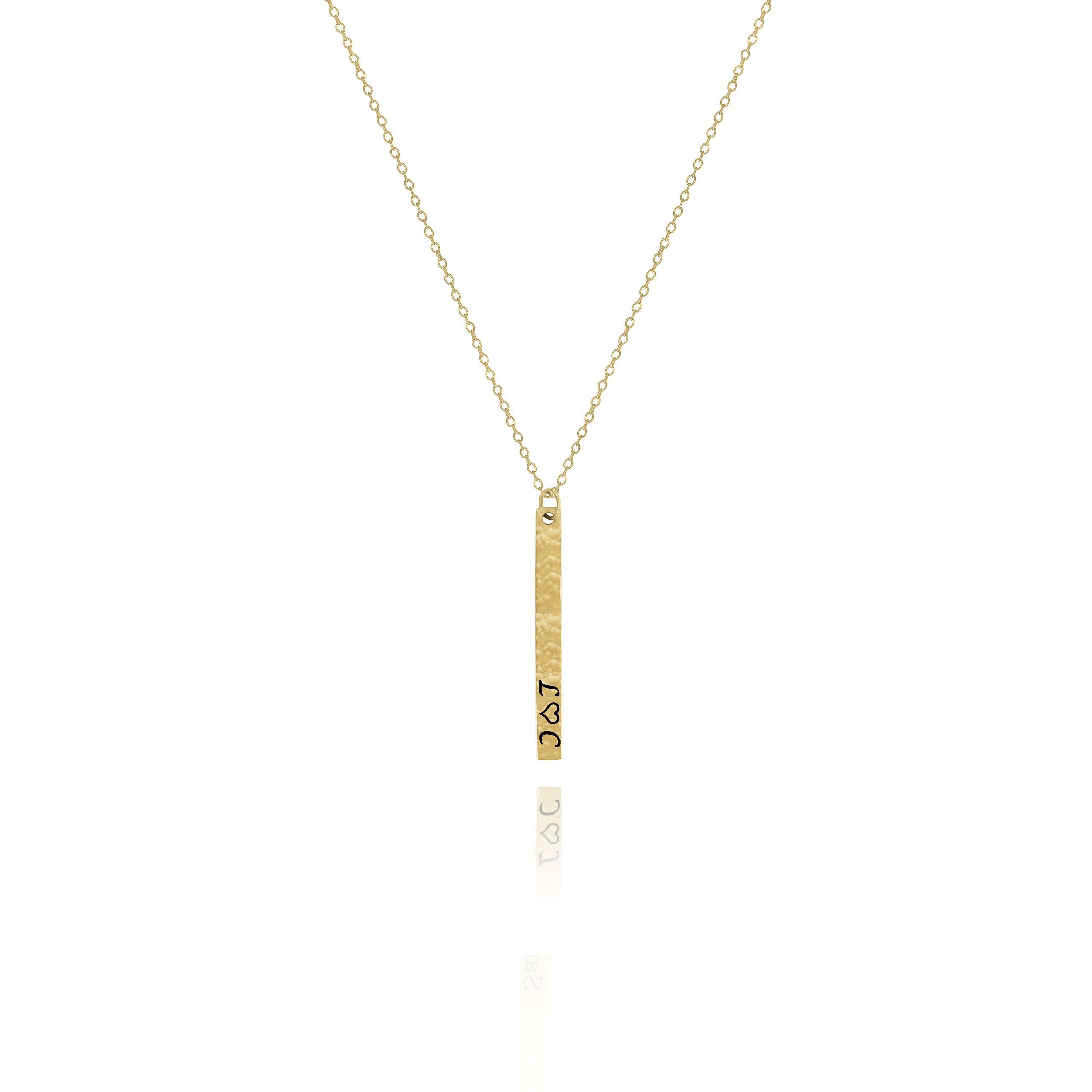 Personalized Hammered Bar Necklace