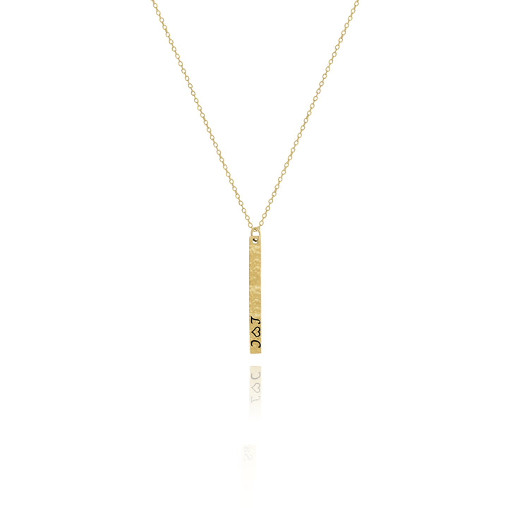 Personalized Hammered Bar Necklace