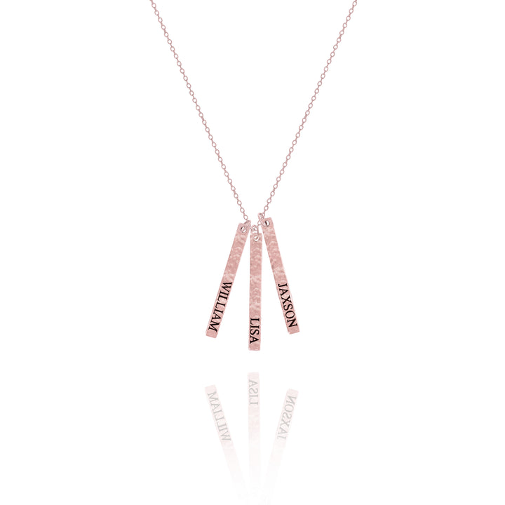 Personalized Hammered Bar Necklace